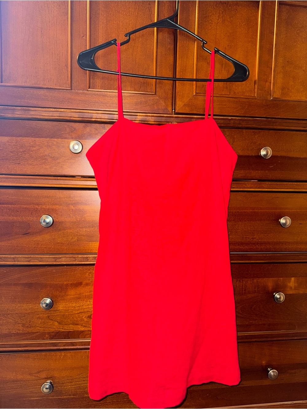A New Day Women's Red Spaghetti Strap Slip Dress